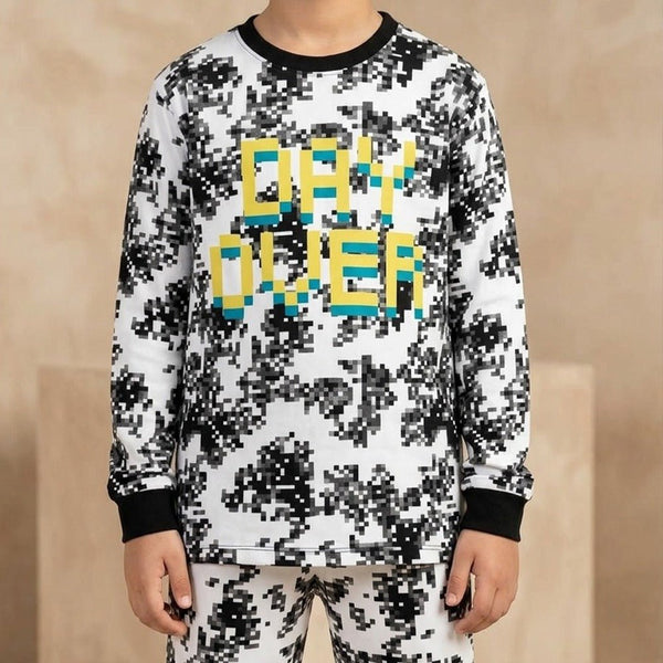 LFT Mini Craft Game Over Black & White 2 Piece Pyjama suit 12531