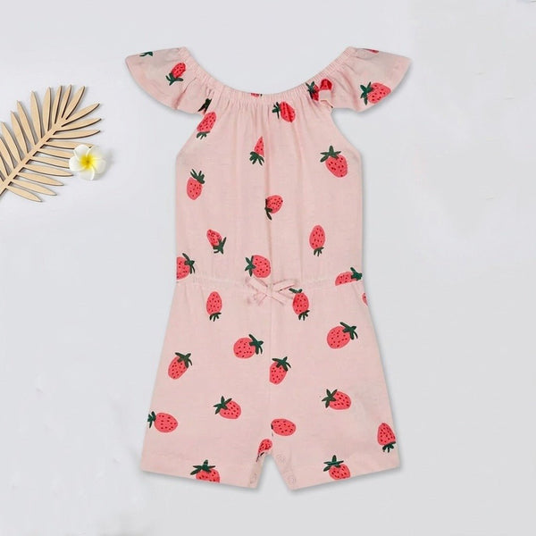 PMK Strawberry Print Baby Pink JumpSuit 11708