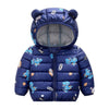 SBY TRex Dino Print Hooded Navy Blue Puffer Jacket 7668