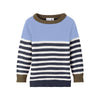 NME It Contrast Chest Navy With Stripes Sweater 10891