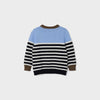 NME It Contrast Chest Navy With Stripes Sweater 10891