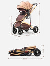 Stroller Multifunction Executive Brown Baby Pram 12106
