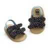 Magic Prewalker Polka Dots Bow Striped  Navy Blue Soft Bottom Sandal 11053