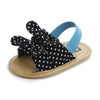 Magic Prewalker Polka Dots Bow Striped  Navy Blue Soft Bottom Sandal 11053