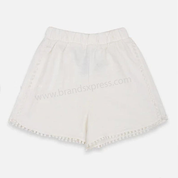 NXT Lace Bottom Plain White Girls Soft Shorts 11177