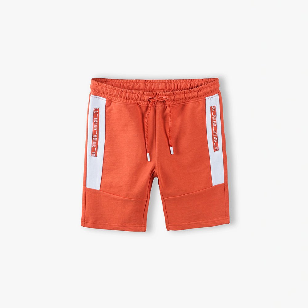 L&S Print Pockets style  Orange Terry Shorts 14764