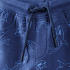 L&S All Over Sharks Print Blue Terry Shorts 11294
