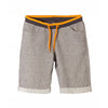 L&S Contrast Mustard Line Belt Grey Plush Shorts 11317