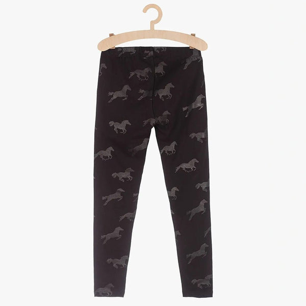 L&S All Over Horses Print Black Legging 14947