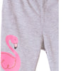 5.10.15 Flamingo Print Light Grey Capri Legging 11389