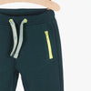 5.10.15 Neon Green Zip Pockets Dark Green Ottoman Trouser 11506