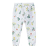 5.10.15 Green Flowers White Terry Trouser 11540