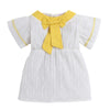 B&G Crinkle White Top With Bow & Shorts Mustard 2 Piece Set 11642