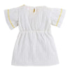 B&G Crinkle White Top With Bow & Shorts Mustard 2 Piece Set 11642