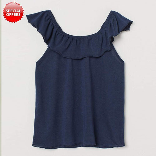 H&M Ruffle Navy Blue Top 11761