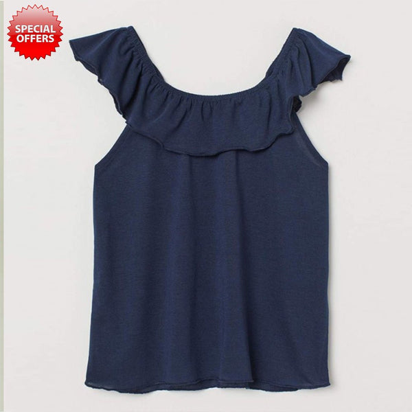 H&M Ruffle Navy Blue Top 11761