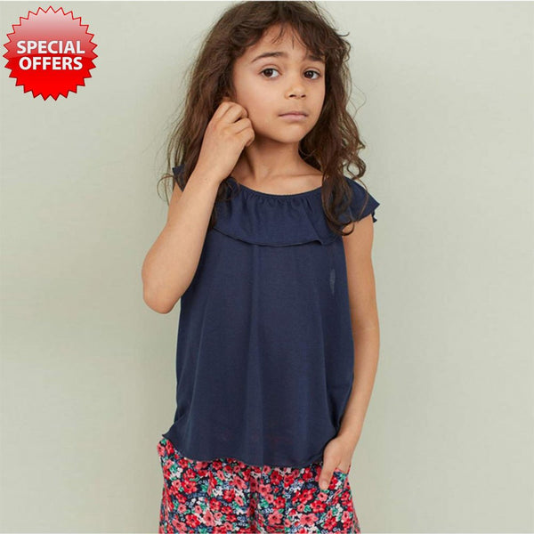 H&M Ruffle Navy Blue Top 11761