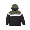U Color Block Green With Black Puffer Jacket 11783