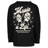 Music Print Black Fleece Sweatshirt 11929