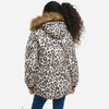 GA Fur Neck Sherpa Inside Warm Leopard Puffer Jacket 12003