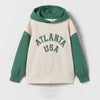 ZR Altanta USA Print 2 Color Creem Terry Hoodie 12031