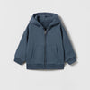 ZR Kangroo Pocket Cadit Blue Fleece Zipper Hoodie 12045