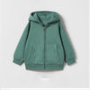 ZR Kangroo Pocket Soft Green Fleece Zipper Hoodie 12047