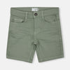 KIB Round Pockets Mid Green Slim Denim Shorts 11262