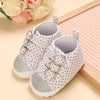 VLSN Glitter Front Buckle Style Polka Dots White Shoes 12139