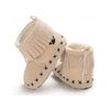 VLSN Paw Print Cut Style Beige Velvet Long Shoes 12141