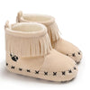 VLSN Paw Print Cut Style Beige Velvet Long Shoes 12141