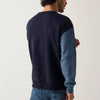 MX Losse Fit Contrast Sleeves Navy Blue Fleece Sweatshirt 12171