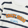 SFR Crazzy Ideas Embroided White With Blue Terry Sweatshirt 12208