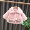 Multi Star Aplic Soft Fur Baby Pink Snow Cape Shawl 12245