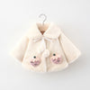 Strawberry Applic Soft Fur White Snow Cape Shawl 12247