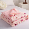 FBT Strawberry Print Double Layer Pink Fabric Blanket 12292