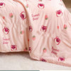 FBT Strawberry Print Double Layer Pink Fabric Blanket 12292