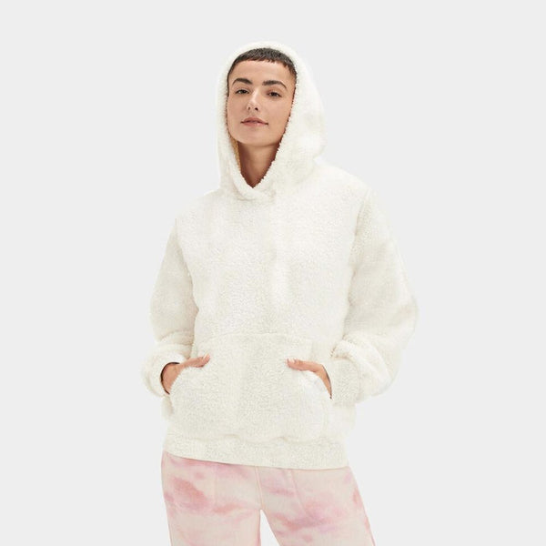 ZR Kangroo Pocket White Fur Hoodie 12299