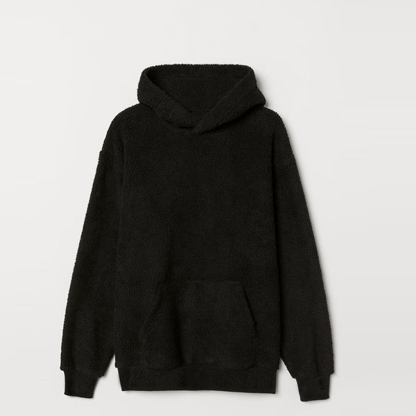 ZR Kangroo Pocket Black Furr Hoodie 12300