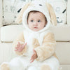 MKS Off White Rabbit Style Quilted Fur Romper With Cap 12358