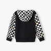 5.10.15 Black & White Box Check Black Fleece Zipper Hoodie 12360