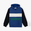 LS Color Block Front Pocket Blue Terry Hoodie 12373
