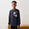 MX Never Stop Print Navy Blue Fleece Sweatshirt 12410