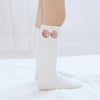 BBW Polka Dots Bow Style White Long Socks 12532