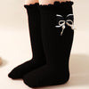BBW Hanging Bow Black Long Socks 12536