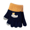 GGX Rabbit Wool Warm Extra Soft Whale Design Dark Blue Gloves 12546