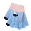 GGX Rabbit Wool Warm Extra Soft Whale Design Teal Gloves 12548