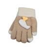 GGX Rabbit Wool Warm Extra Soft Whale Design Brown Gloves 12550