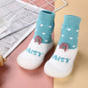 CN Daisy Flower Teal & White Silicon Bottom Socks Shoes 12558