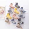 CN Brown Stripes Silicon Bottom Socks Shoes 12563